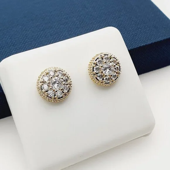 14K Gold Plated Cubic Zircon Earrings, INUS1BR113